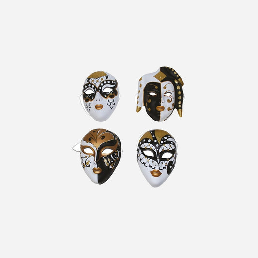 Masque comédia dell'Arte noir et blanc