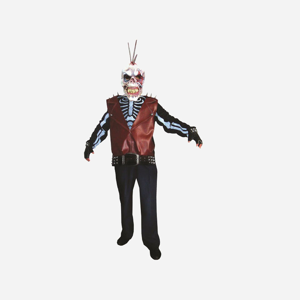 Masque latex + déguisement de punk