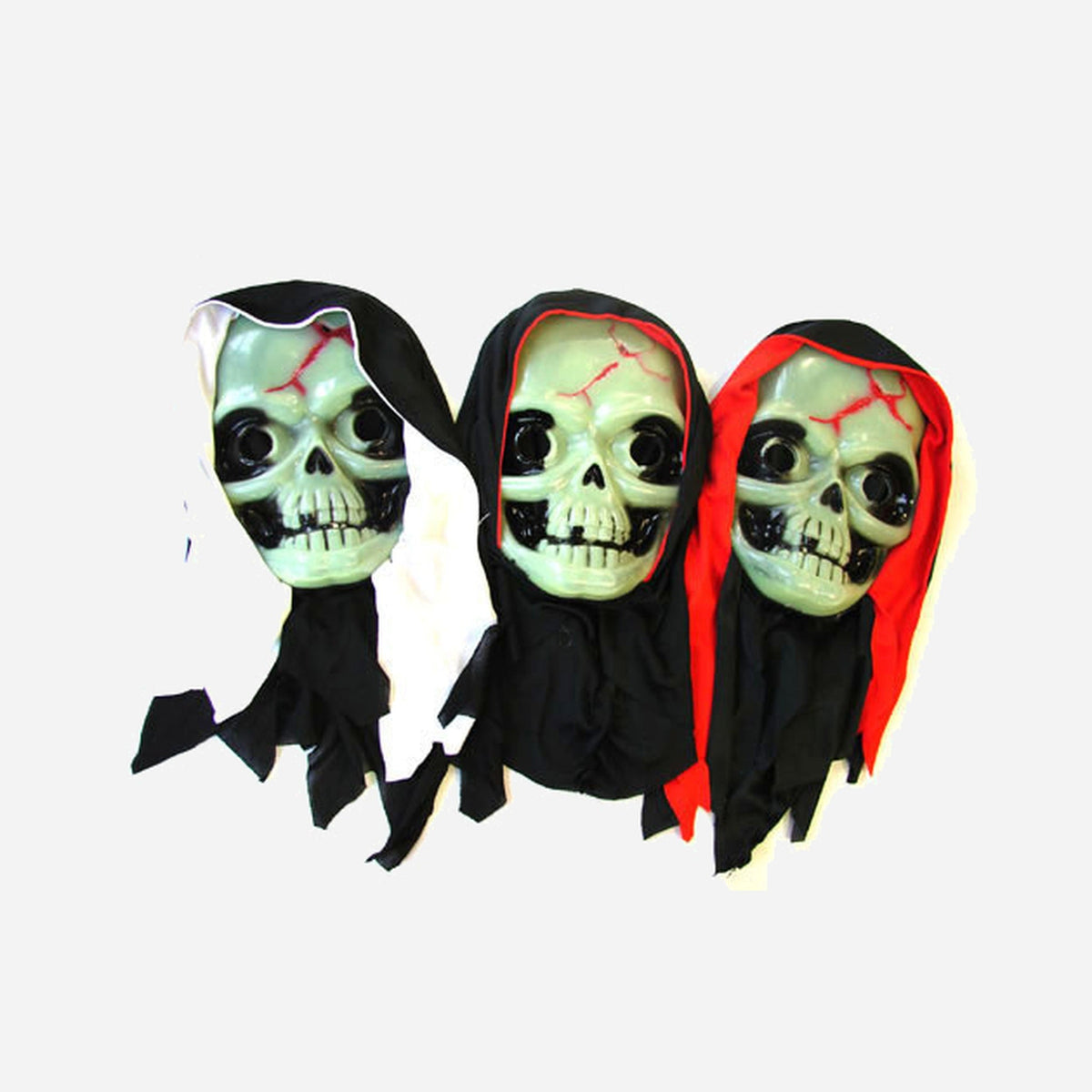 Masque cagoule crâne de sorcière assorti