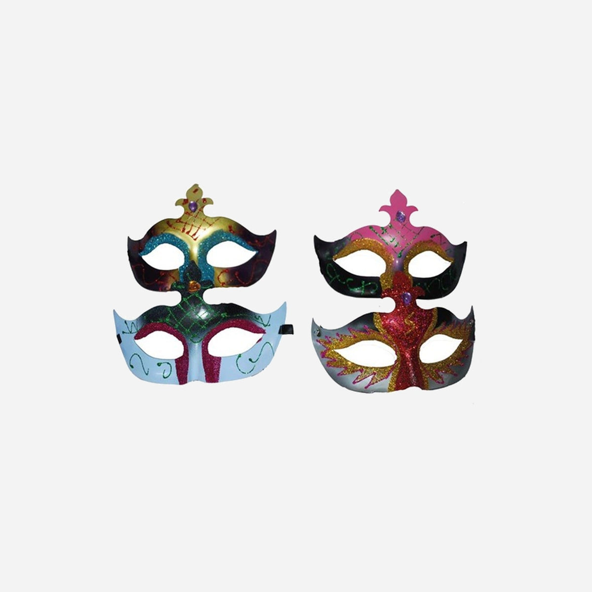Masque loup paillettes et strass diadème assorti