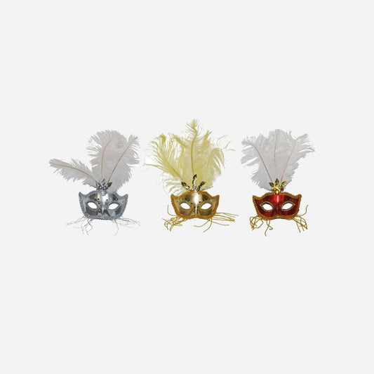 Masque avec plumes et franges