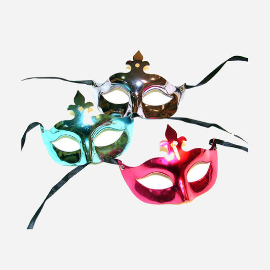 Masque loup métallisé avec diadème