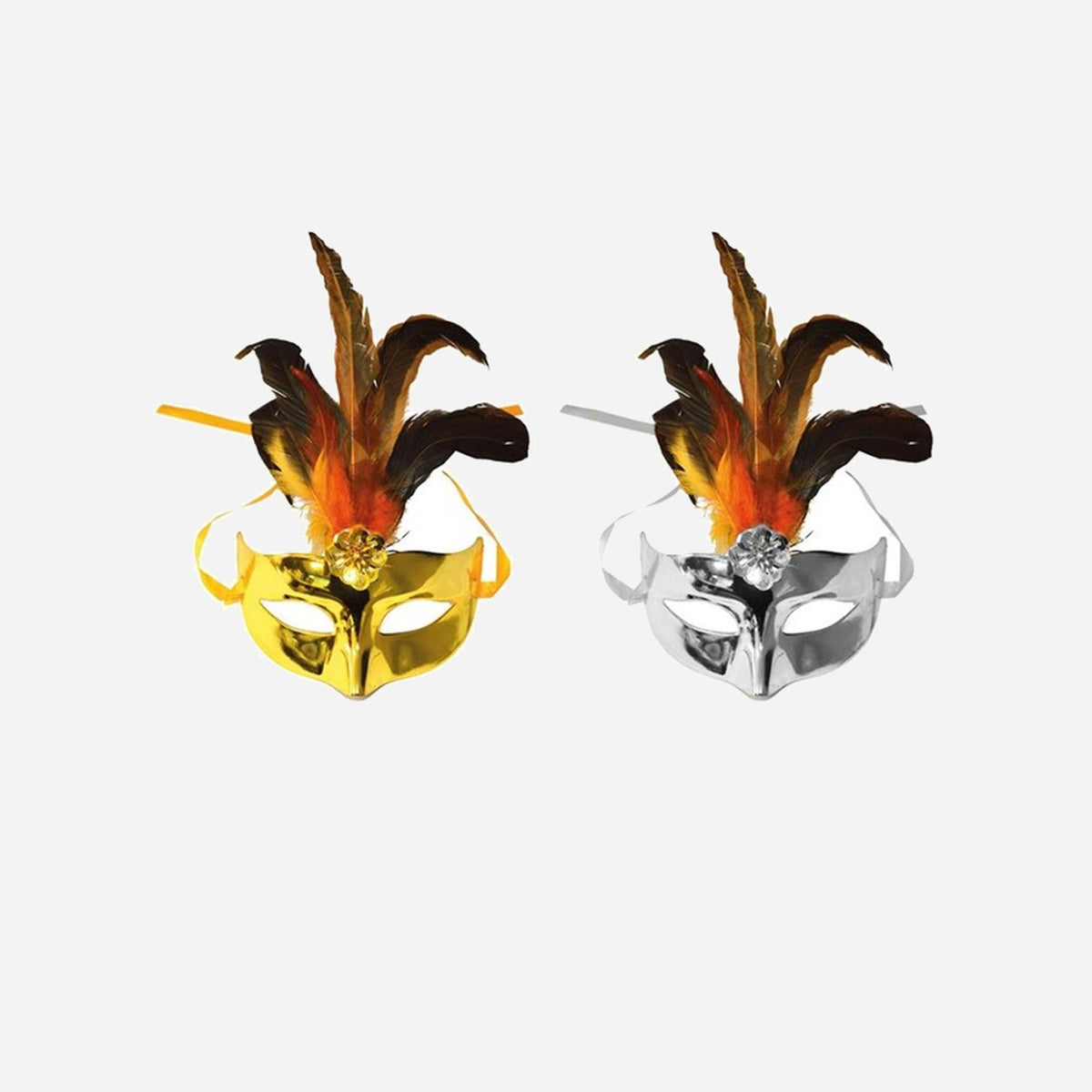 Masque loup avec plumes