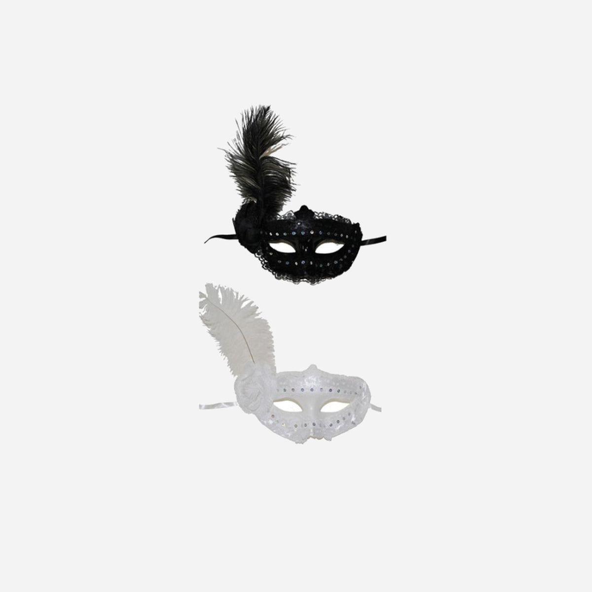 Masque dentelles et plume