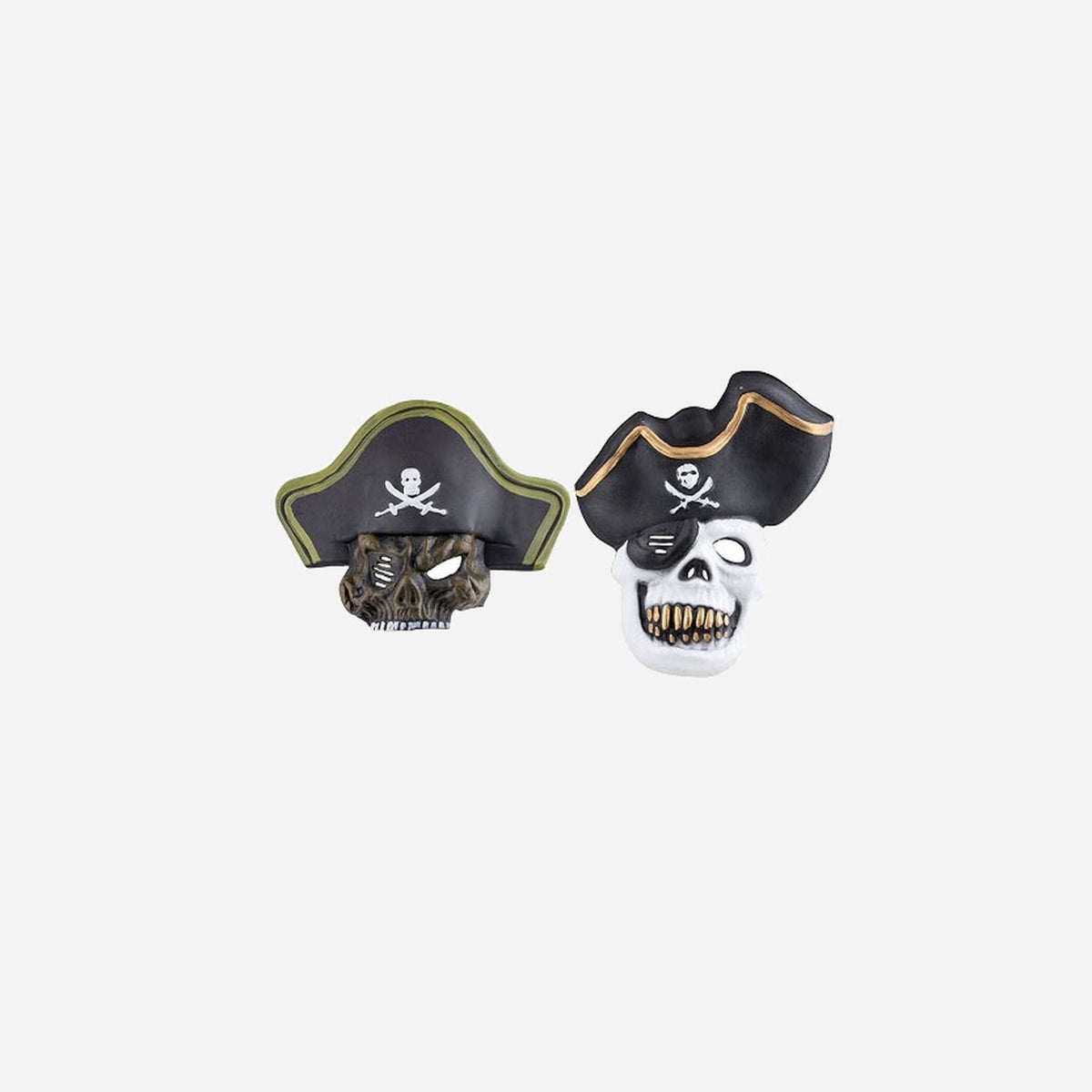 Masque coque tête de mort pirate avec chapeau assorti