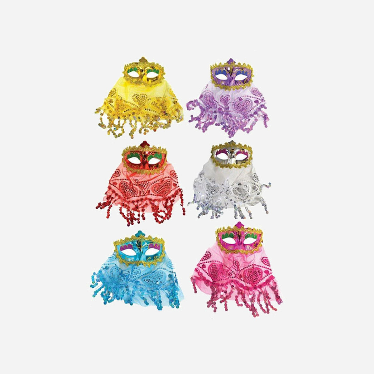 Masque loup oriental avec broderies et voile assorti