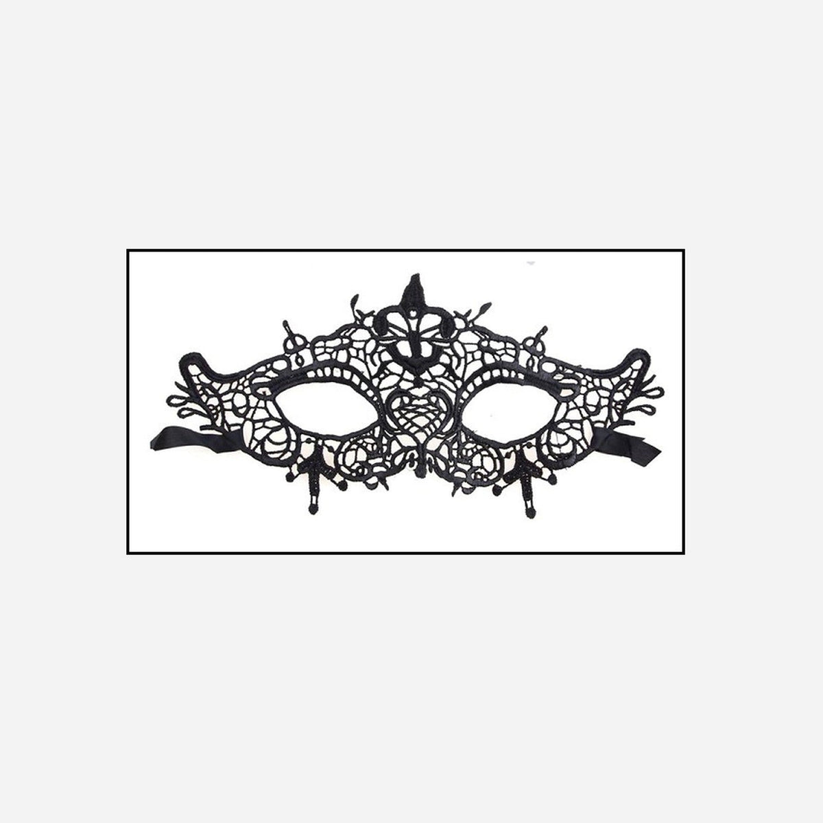 Masque loup luxe dentelle avec symbole 26 cm