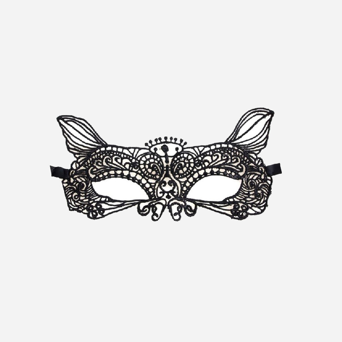 Masque loup luxe dentelle avec oreilles de chat