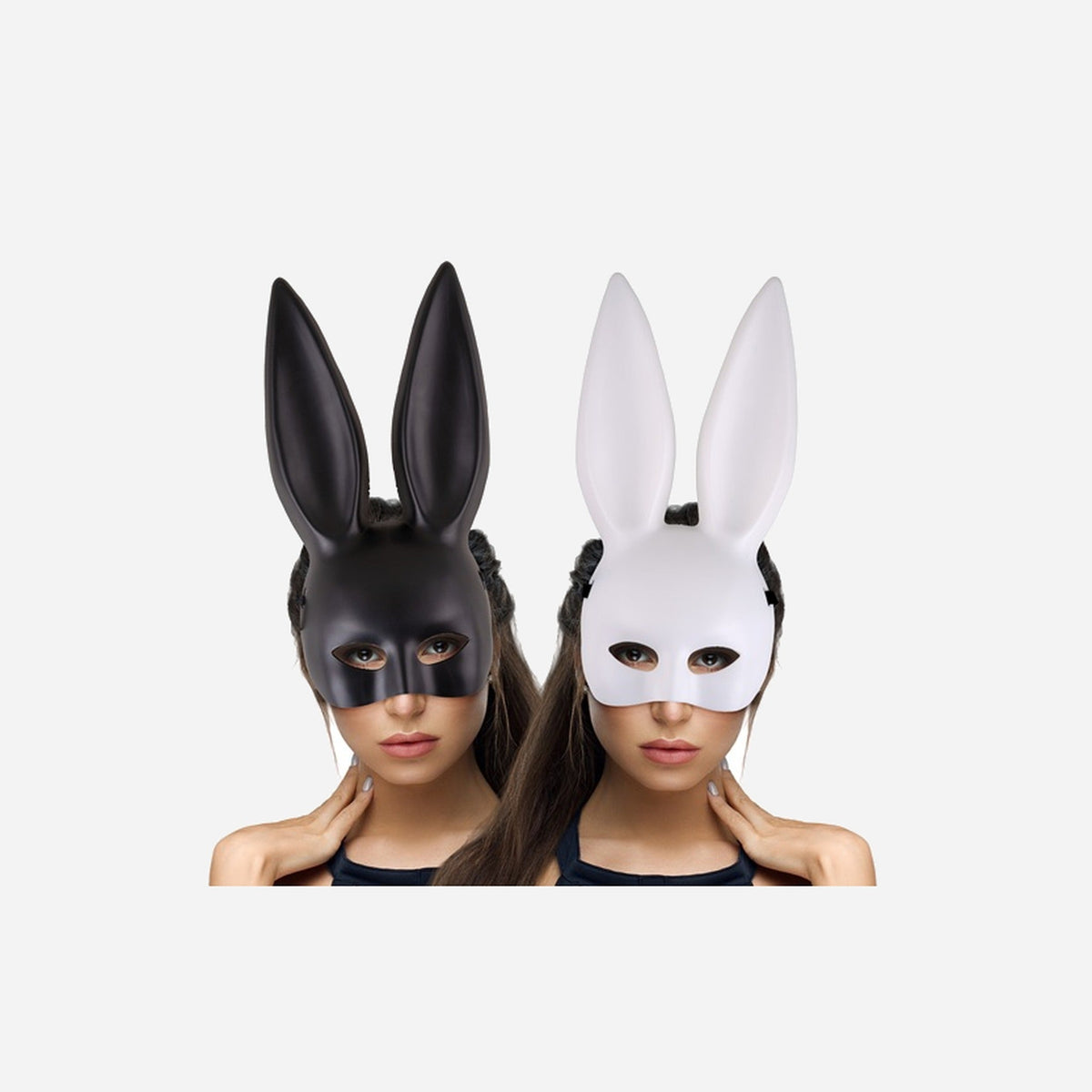 Demi masque coque lapin adulte