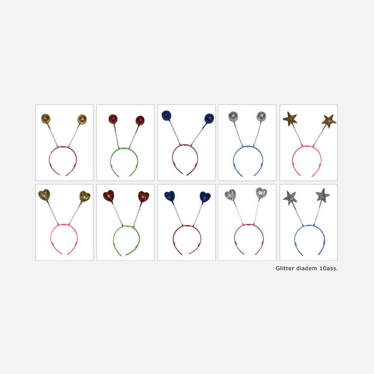 Serre-tête étoiles boules et coeurs assorti