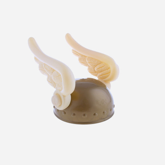 Casque de gaulois doré avec 2 ailes adulte