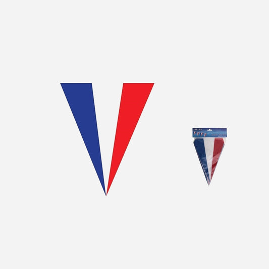 Guirlande 10 drapeaux fanions France 5 m