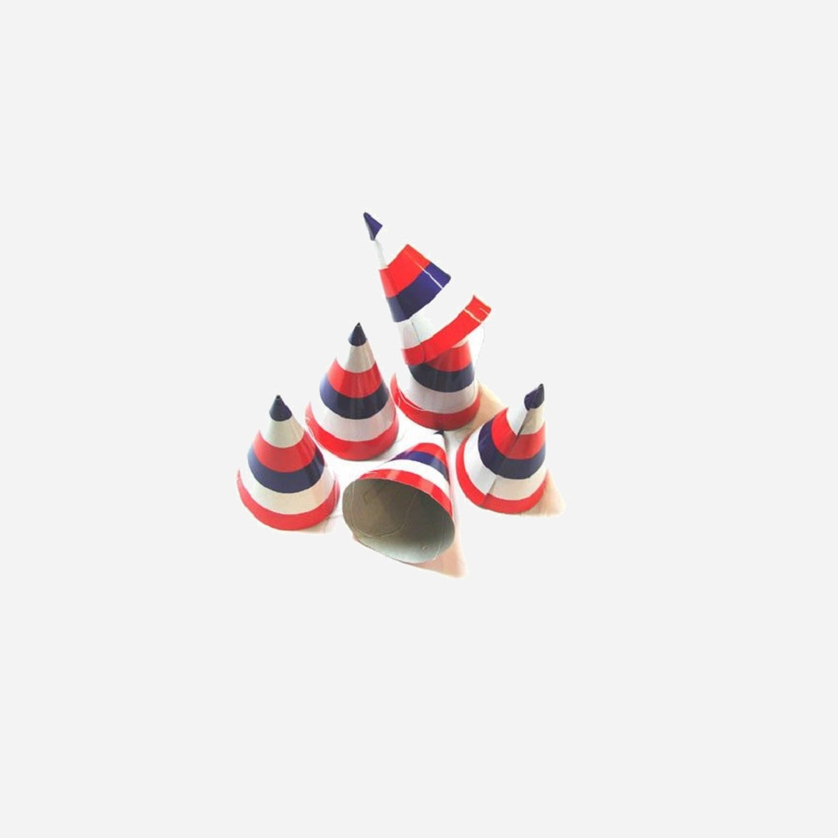 Lot de 6 chapeaux cône bleu blanc rouge france 16 cm