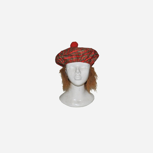 Casquette écossaise avec cheveux fantaisie