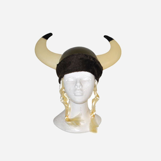 Casque viking avec cornes et tresses