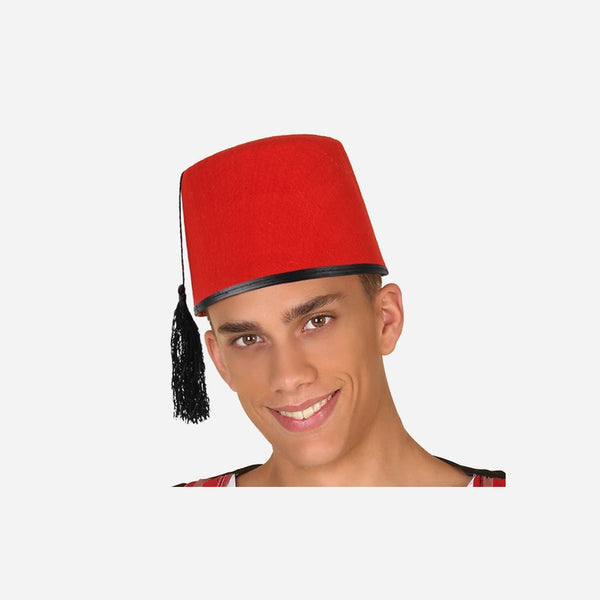 Chapeau fez oriental uni rouge adulte