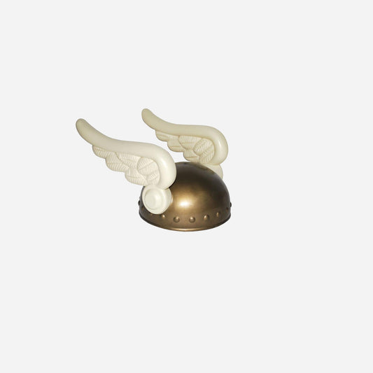 Casque de gaulois doré avec 2 ailes enfant