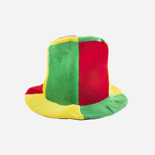 Chapeau carnaval de clown vert rouge jaune adulte