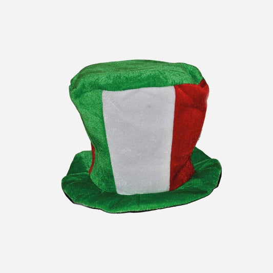 Chapeau carnaval mousse Italie vert blanc rouge adulte