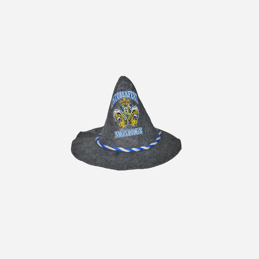 Chapeau Tyrolien pointu Oktoberfest gris