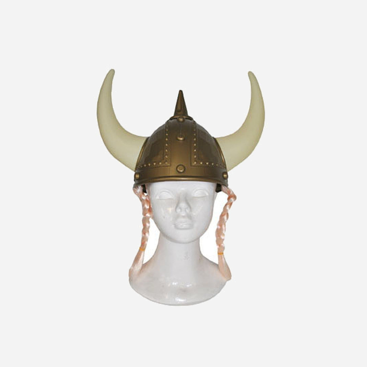 Casque de viking gaulois grandes cornes et tresses