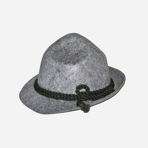 Chapeau Tyrolien gris avec corde adulte