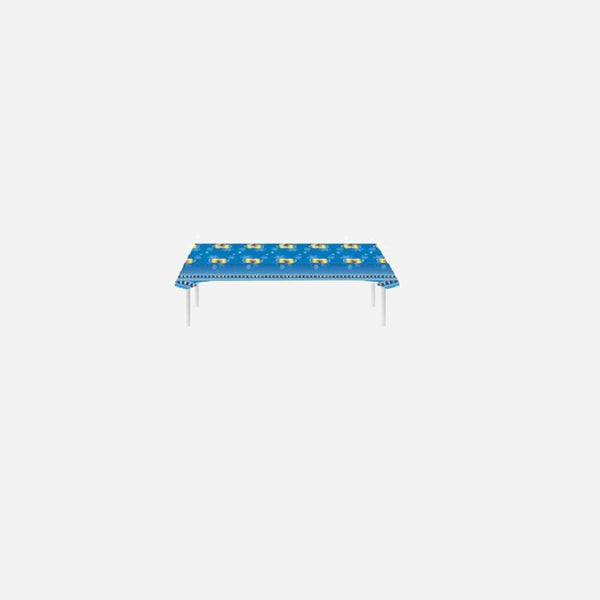 Nappe en plastique bleu motif "Bière" 2.7x1,36 m