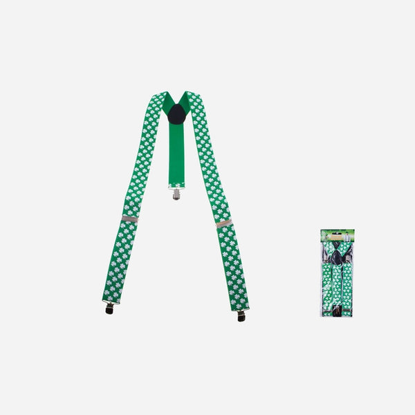 Bretelles vert avec motifs trèfle