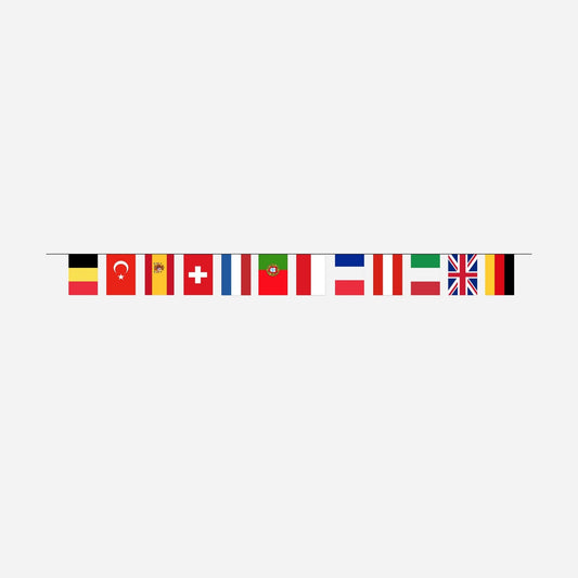 Guirlande 12 fanions drapeaux Europe 5 m