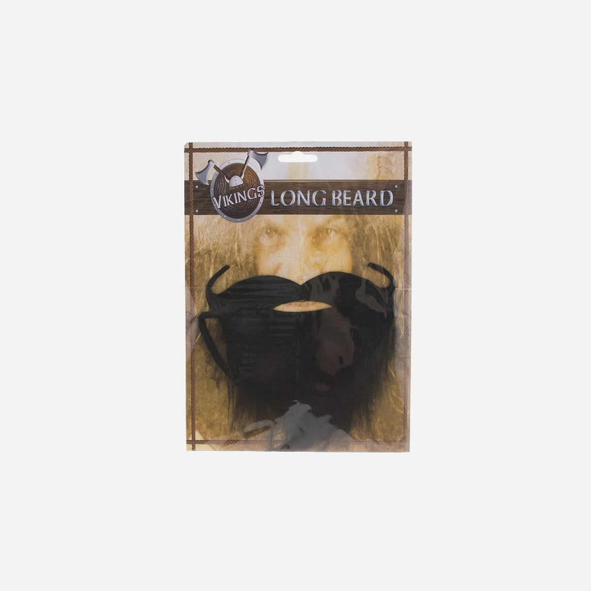 Fausse barbe de gaulois viking noire courte 15 cm