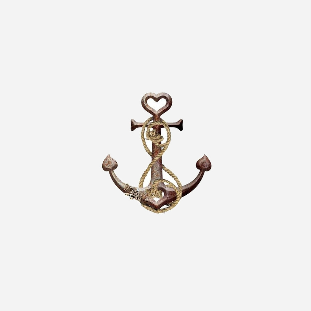 Décoration murale ancre effet bronze 50 × 55 cm