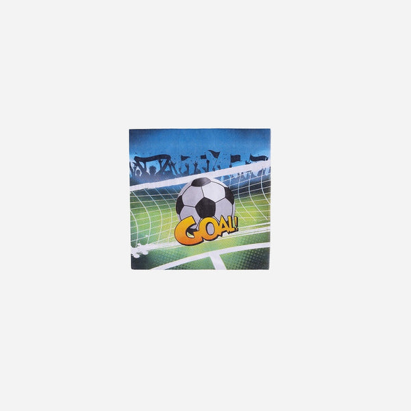 Lot de 20 serviettes en papier motif "GOAL" 33 × 33 cm