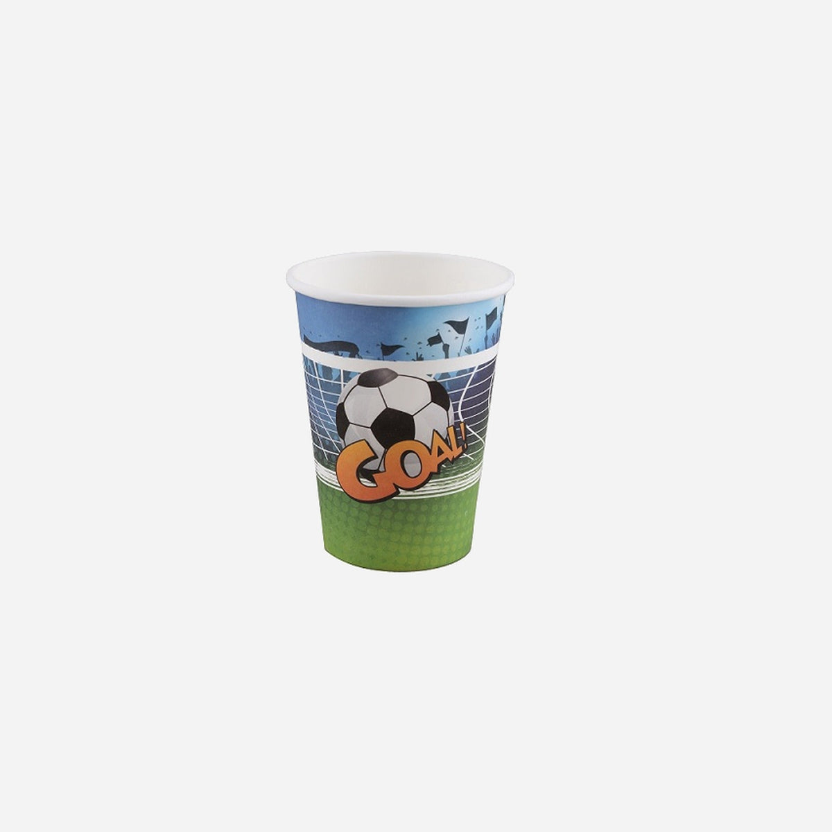 Lot de 8 gobelets en carton motif "GOAL" 20 cl