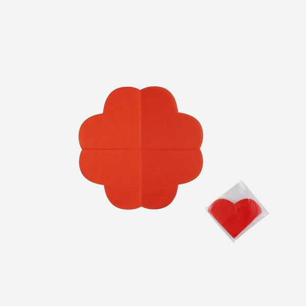 Lot de 20 serviettes en papier coeur rouge 20 × 15 cm