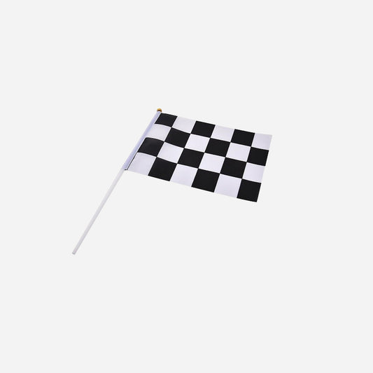 Drapeau à damier avec baton 30 × 45 cm