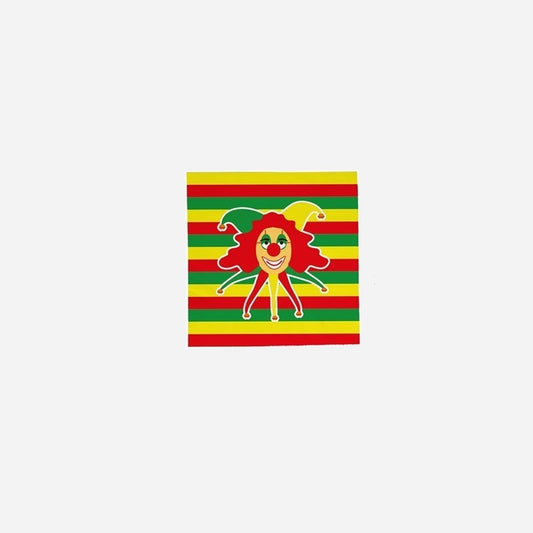 Lot de 20 serviettes en papier motif clown 33 × 33 cm