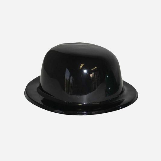 Chapeau melon en PVC noir adulte
