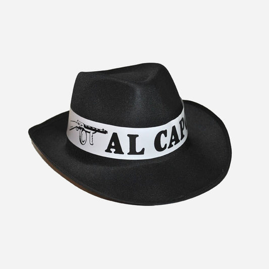 Chapeau feutrine inscription Al Capone noir