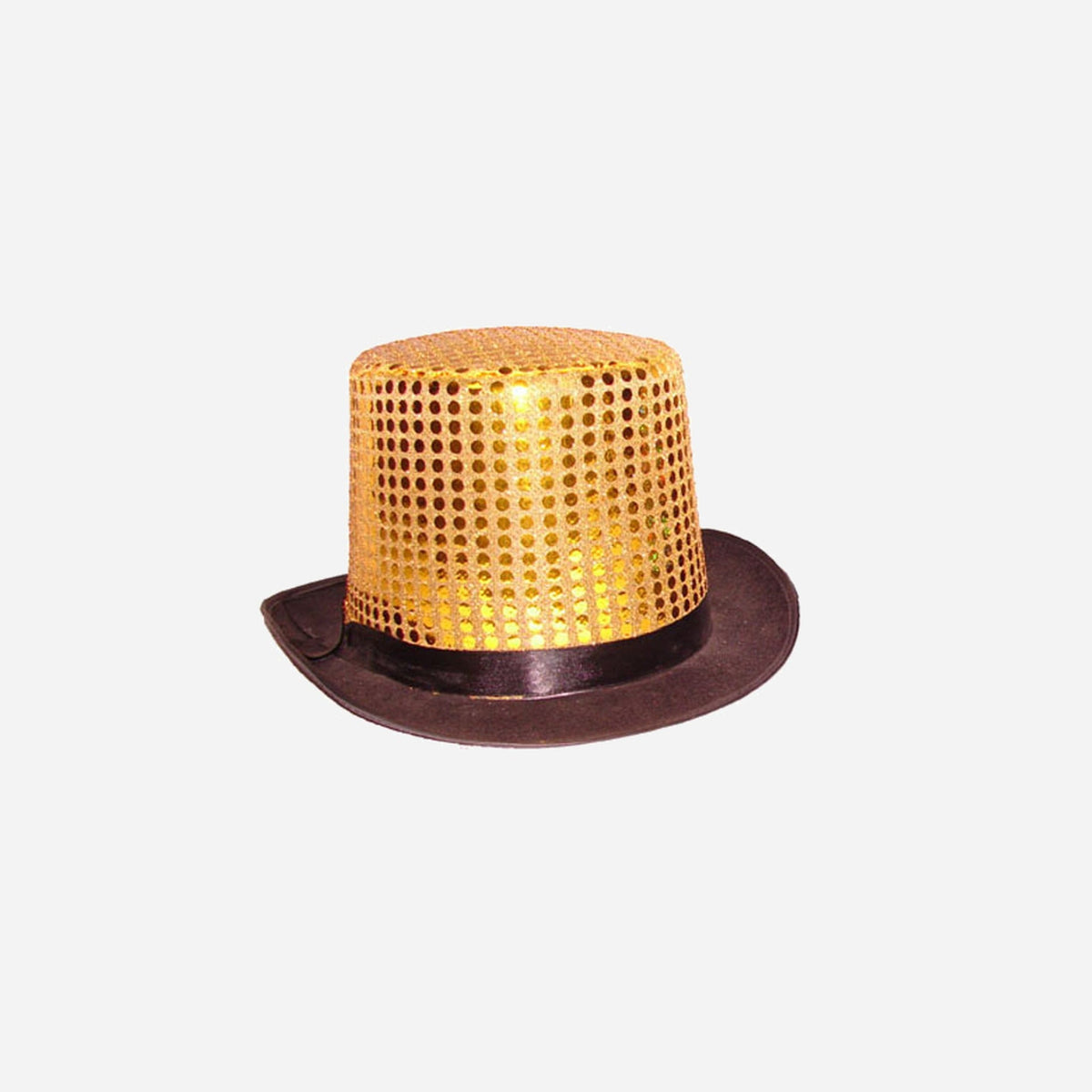 Chapeau haut de forme paillettes or & noir 16 cm