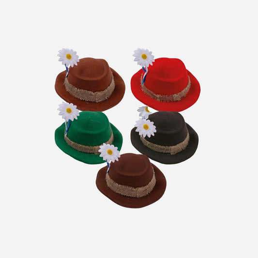 Chapeau avec fleur blanche assorti adulte