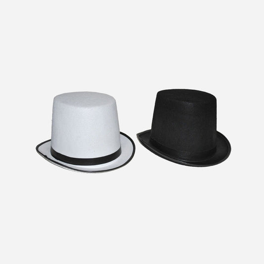 Chapeau haut de forme feutrine blanc 16 cm