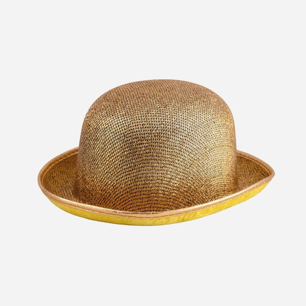 Chapeau melon à paillettes luxe 12 cm