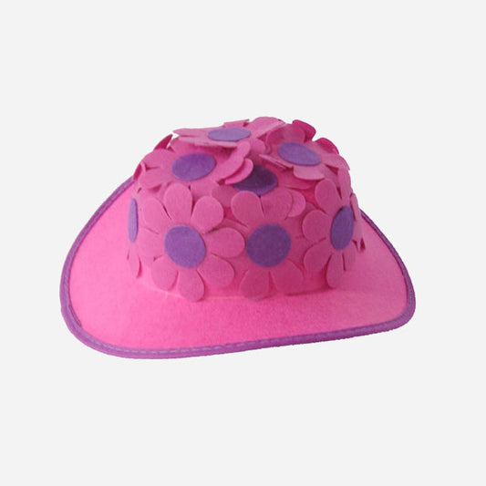 Chapeau de femme à fleurs rose