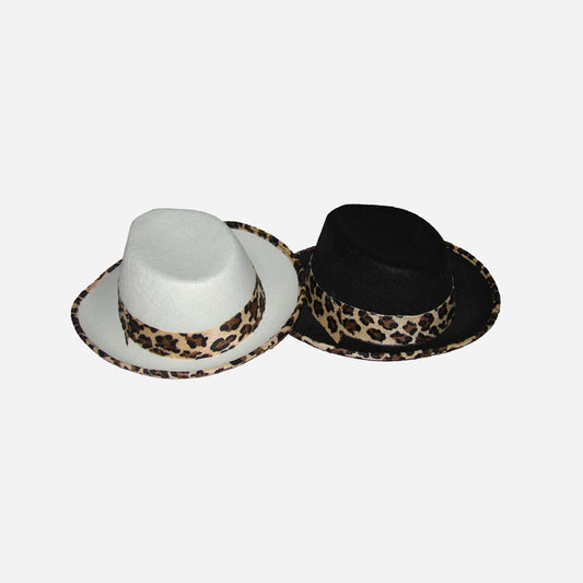 Chapeau Al Capone garniture léopard