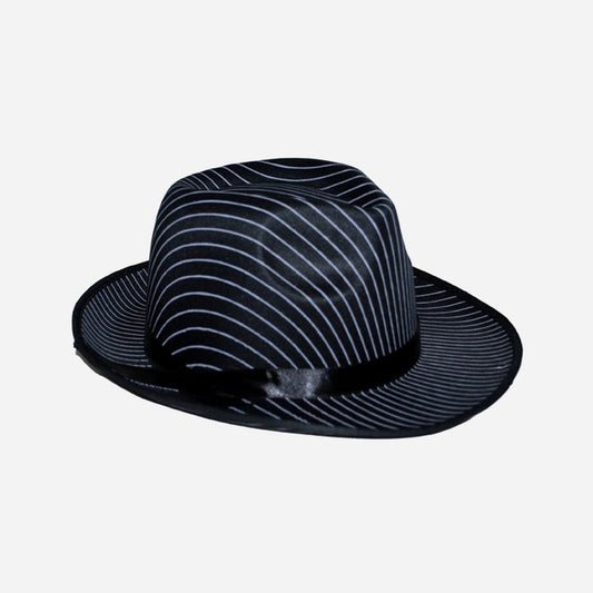 Chapeau Al Capone noir & rayures