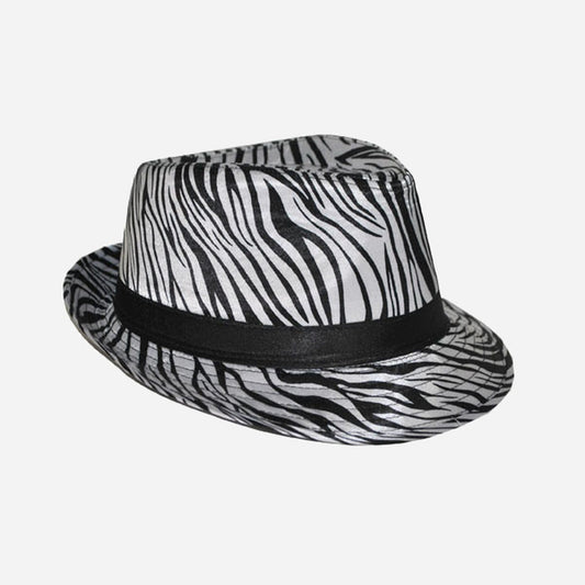 Chapeau trilby zèbre