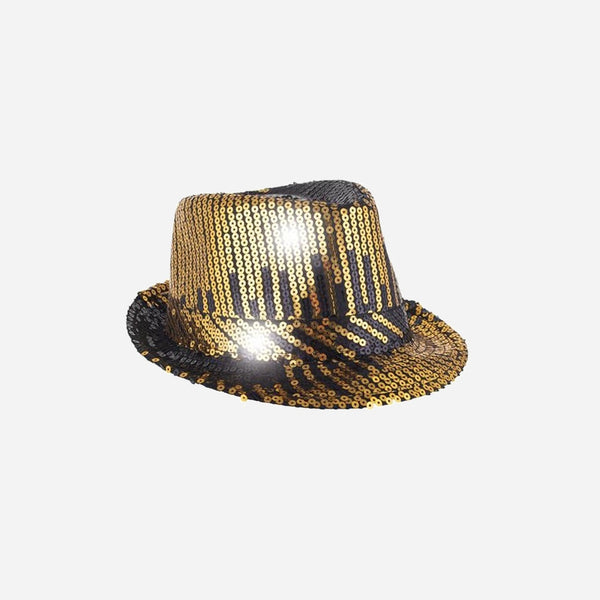 Chapeau trilby à sequins noir