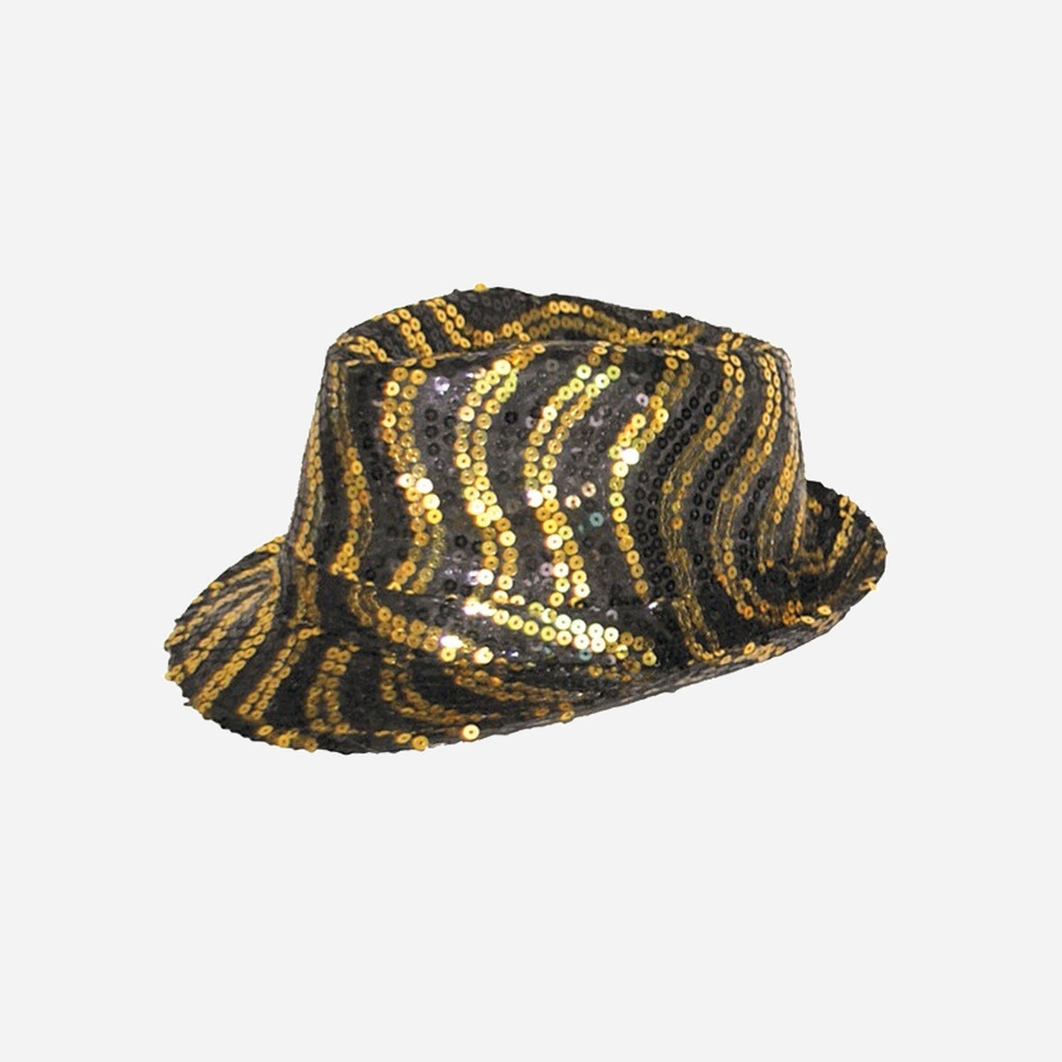 Chapeau trilby à sequins ondulés 12 cm