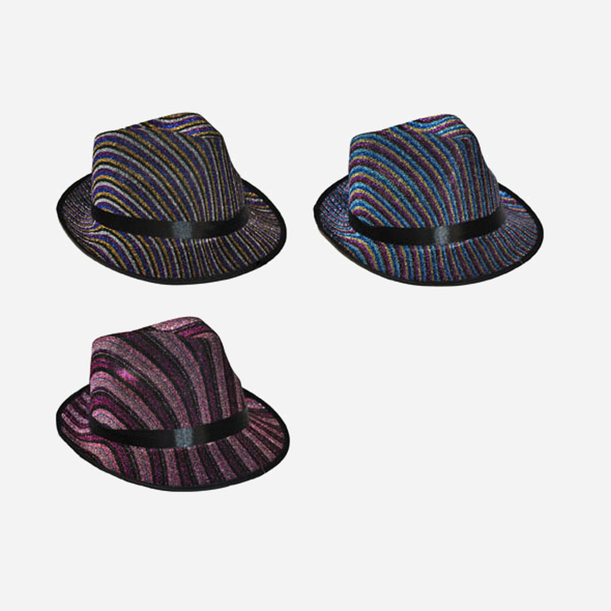 Chapeau Al Capone mafia à rayures assorti