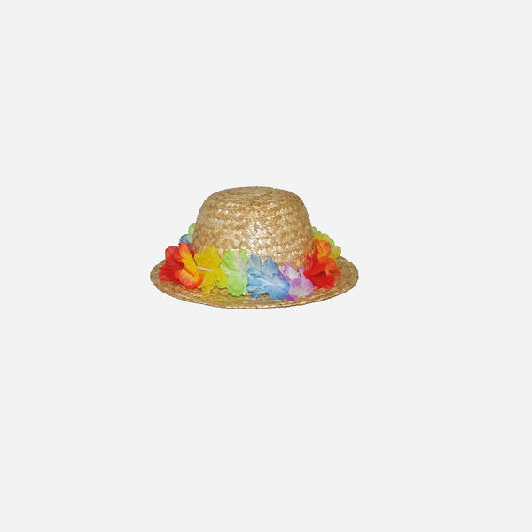 Chapeau de paille à fleurs nature pour femme